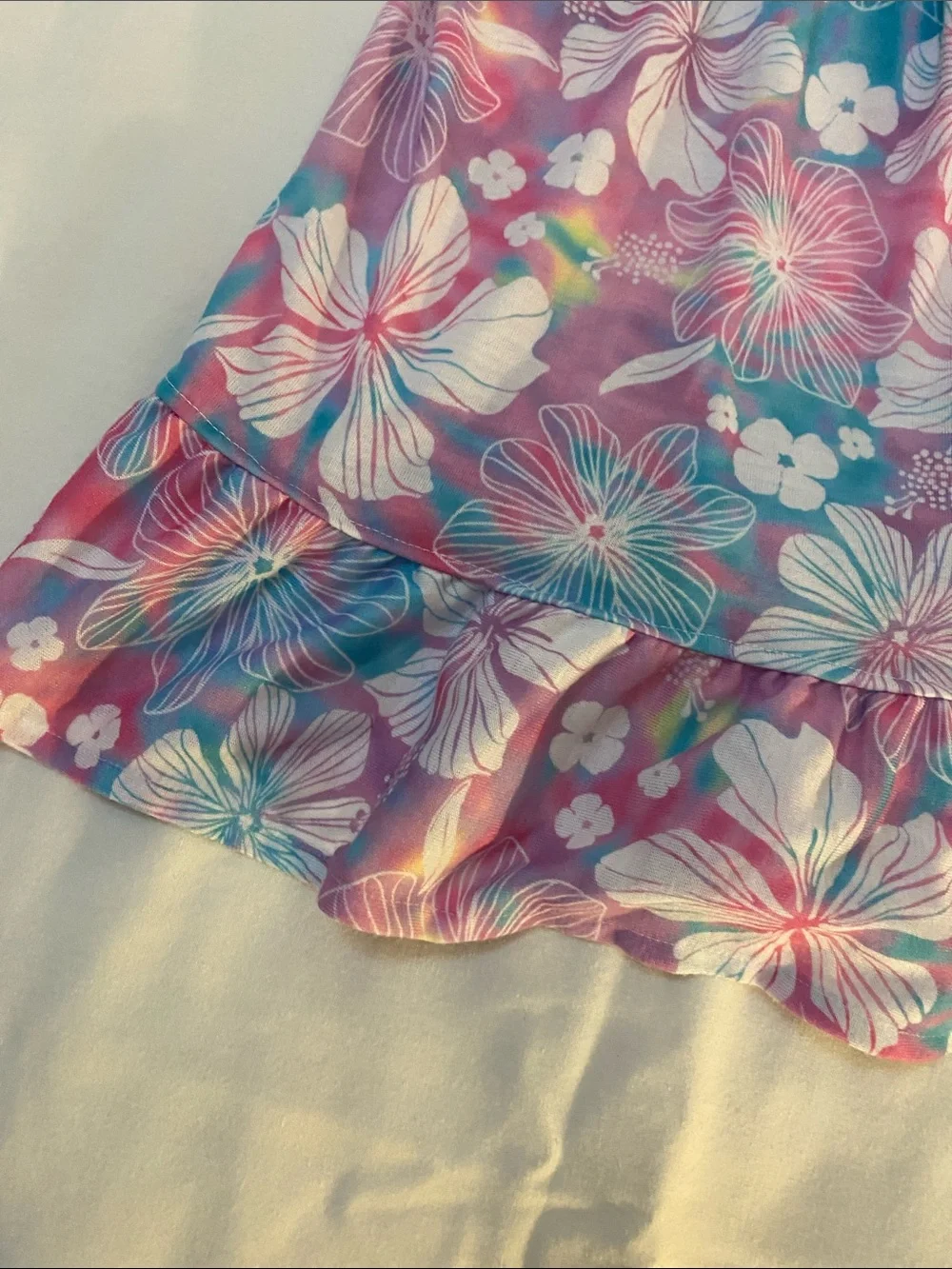 The Children's Place Pink & Blue Floral Tie-Shoulder Nightgown